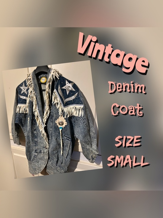 Designs limited Jackets & Blazers - Vintage Fringe Star Denim Jacket - Small - Blue
